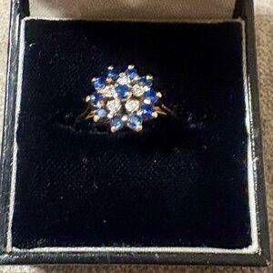 10K diamond and sapphire ring